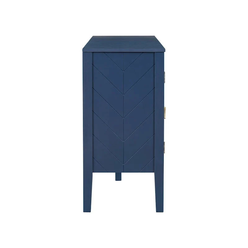 Credenza a quattro ante con motivi geometrici lineari