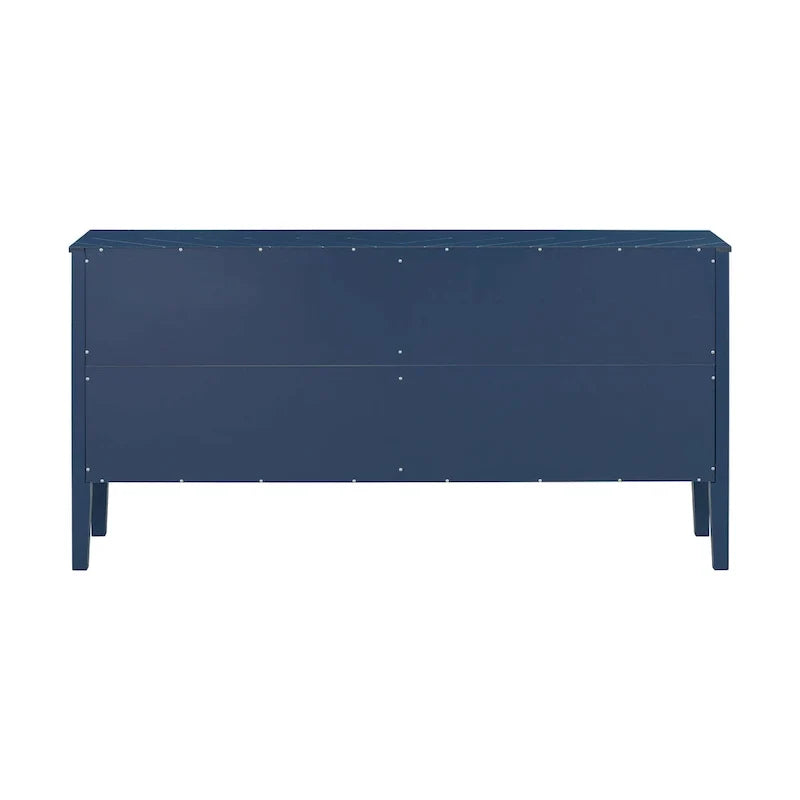 Credenza a quattro ante con motivi geometrici lineari