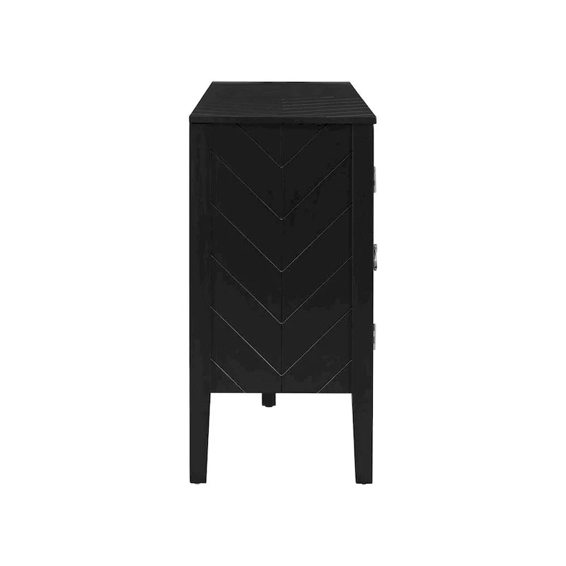 Credenza a quattro ante con motivi geometrici lineari