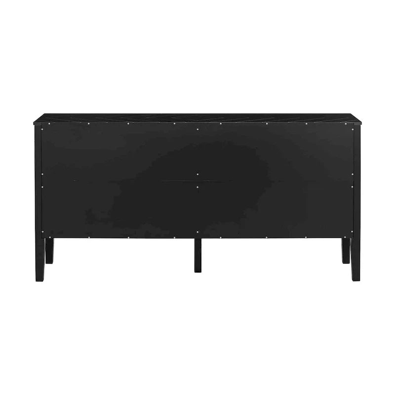 Credenza a quattro ante con motivi geometrici lineari