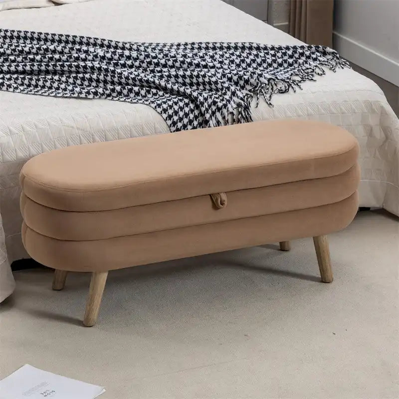 Panca contenitore per camera da letto con gambe in legno, per soggiorno e camera da letto