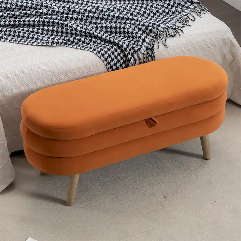 Panca contenitore per camera da letto con gambe in legno, per soggiorno e camera da letto