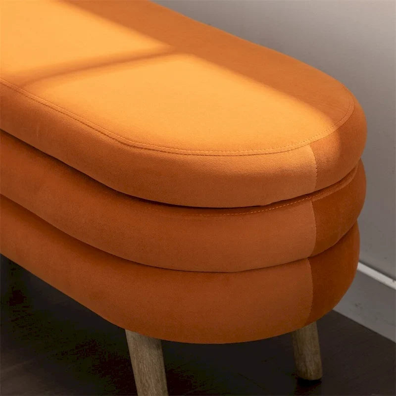 Panca contenitore per camera da letto con gambe in legno, per soggiorno e camera da letto