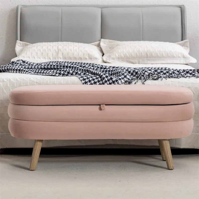 Panca contenitore per camera da letto con gambe in legno, per soggiorno e camera da letto