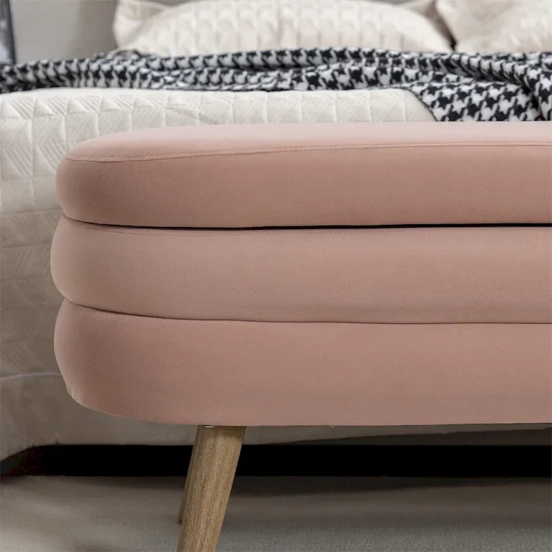 Panca contenitore per camera da letto con gambe in legno, per soggiorno e camera da letto
