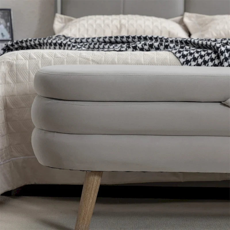 Panca contenitore per camera da letto con gambe in legno, per soggiorno e camera da letto