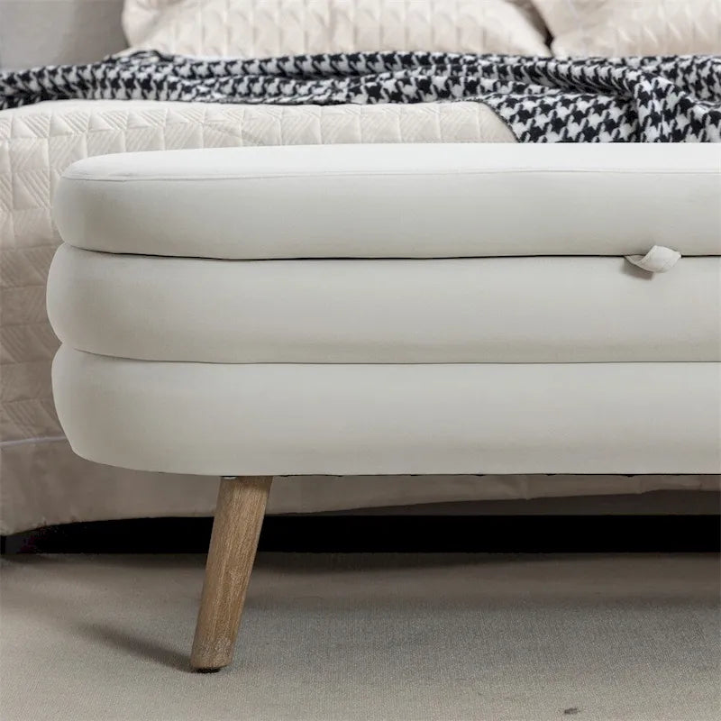 Panca contenitore per camera da letto con gambe in legno, per soggiorno e camera da letto