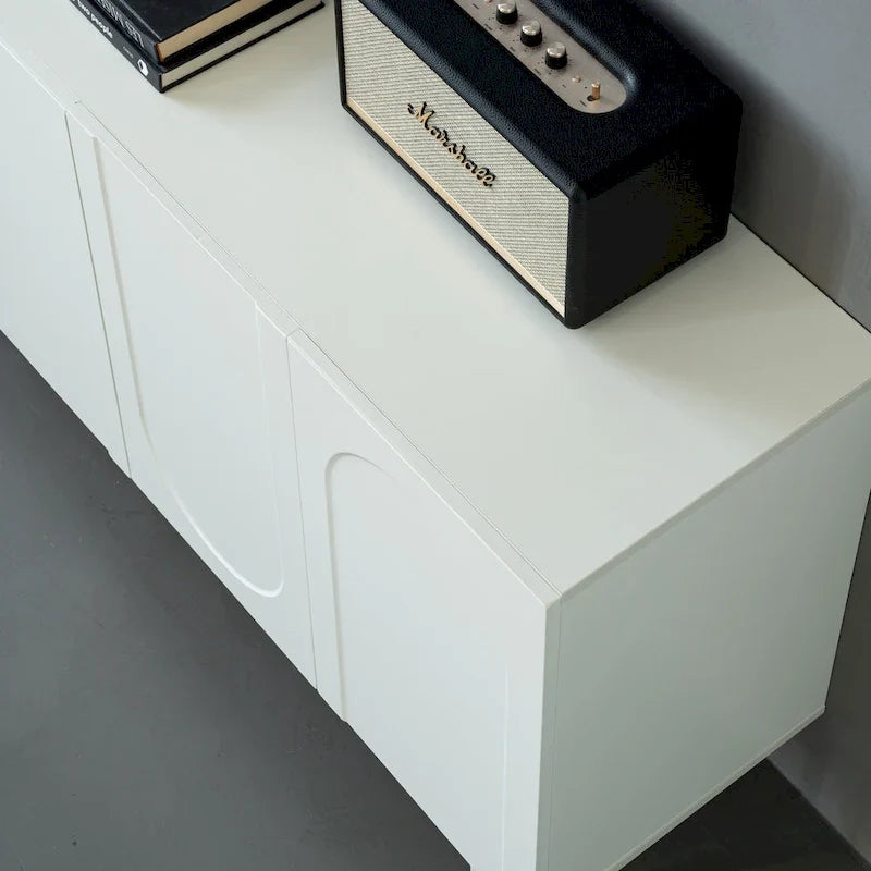 Mobile a 4 ante, mobile decorativo moderno, credenza buffet, mobile contenitore per ingresso, soggiorno e sala da pranzo
