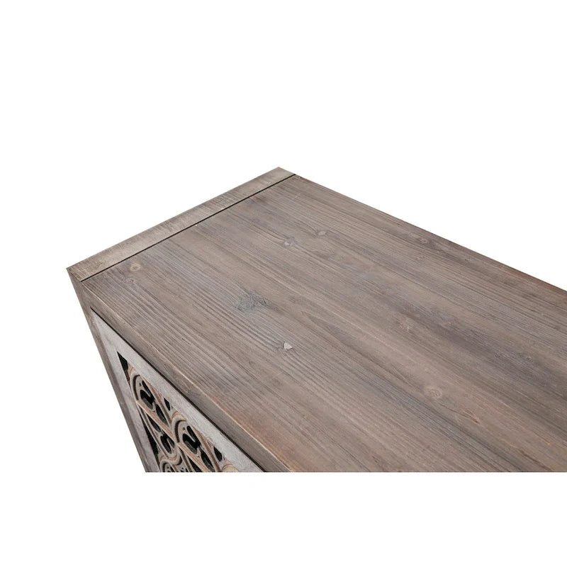 Credenza antica traforata a quattro ante