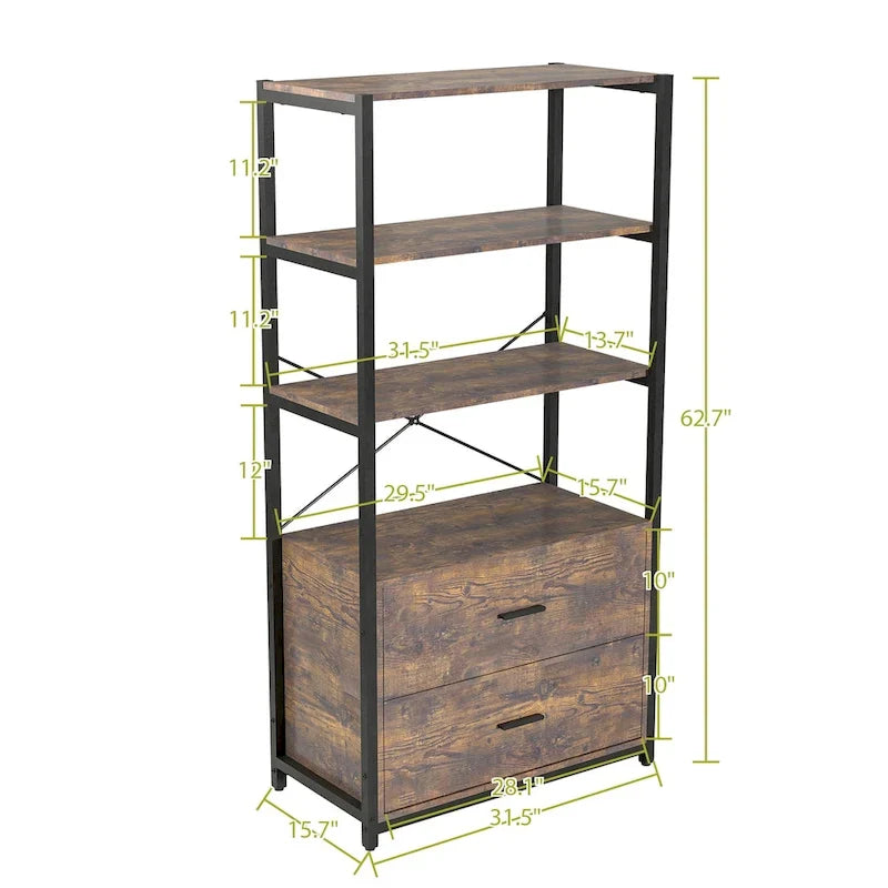 Libreria industriale con cassetti schedario