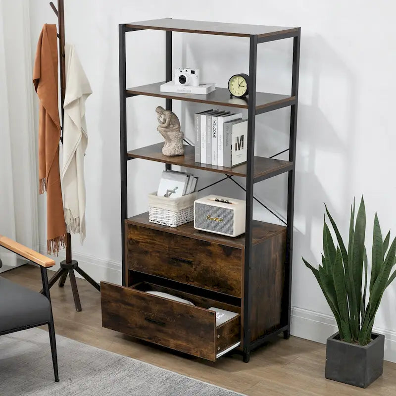 Libreria industriale con cassetti schedario