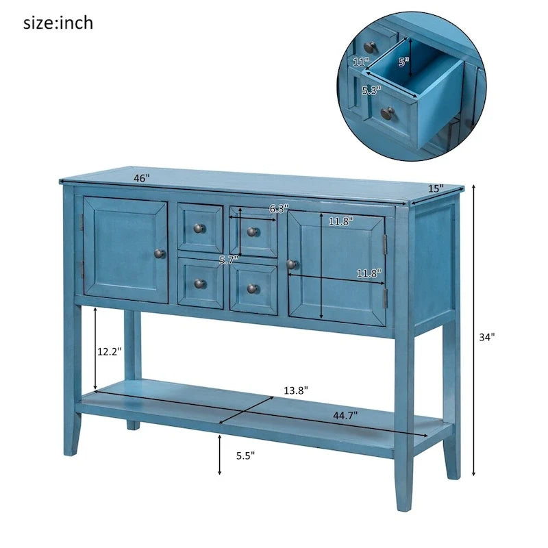Credenza buffet della serie, tavolo consolle con ripiano inferiore