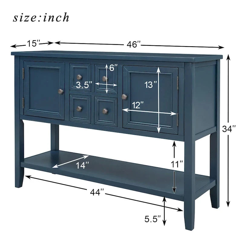 Credenza buffet della serie, tavolo consolle con ripiano inferiore