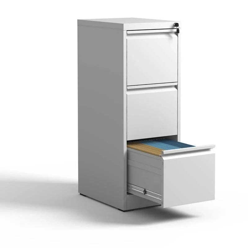 3 Drawer Metal Vertical Filing Cabinet with Lock,A4 Legal/Letter Size