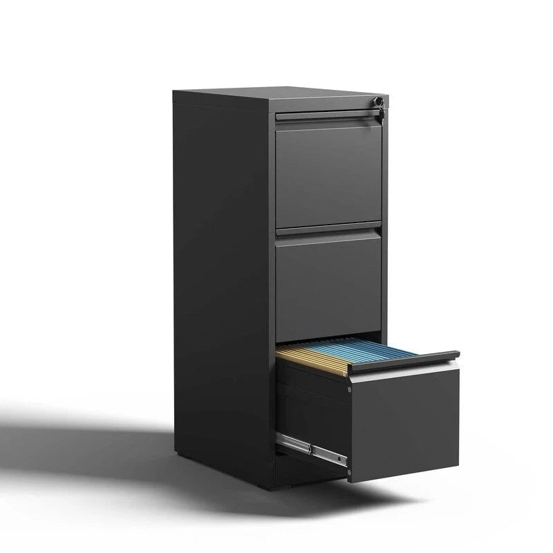 3 Drawer Metal Vertical Filing Cabinet with Lock,A4 Legal/Letter Size