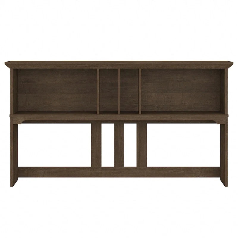 Set da scrivania rustico per ufficio domestico con alzata, schedario, libreria e sedia girevole imbottita, combinazione per postazione di lavoro