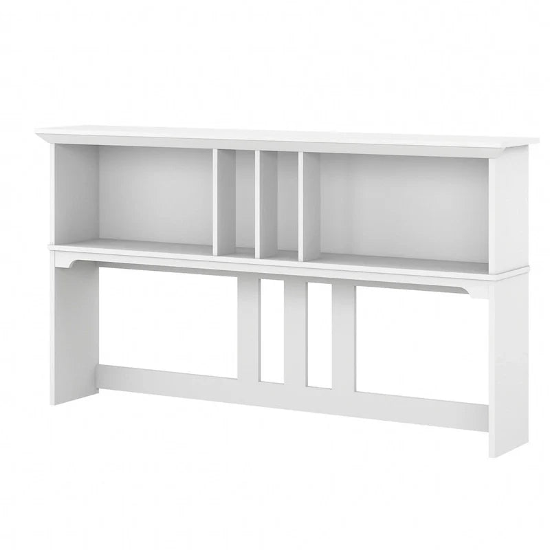 Set da scrivania rustico per ufficio domestico con alzata, schedario, libreria e sedia girevole imbottita, combinazione per postazione di lavoro