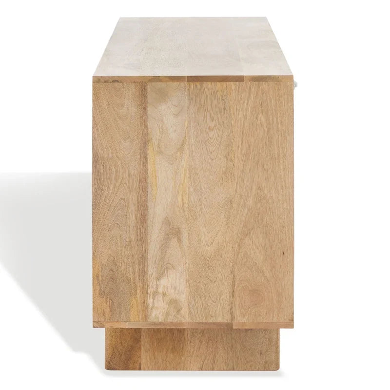 Komoda-bufet z naturalnego drewna, kredens z 3 szufladami do jadalni