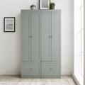 Armadio in legno grigio chiaro con cassetti