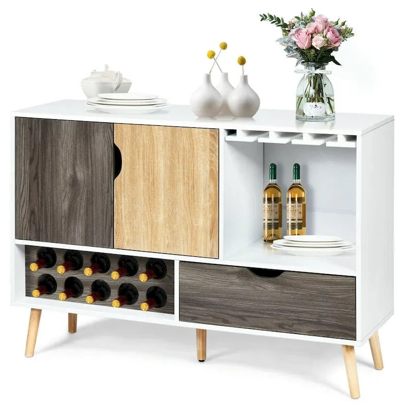 Credenza in legno portaoggetti di metà secolo