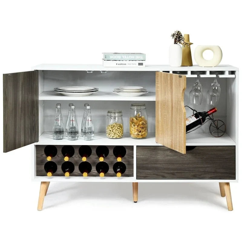 Credenza in legno portaoggetti di metà secolo