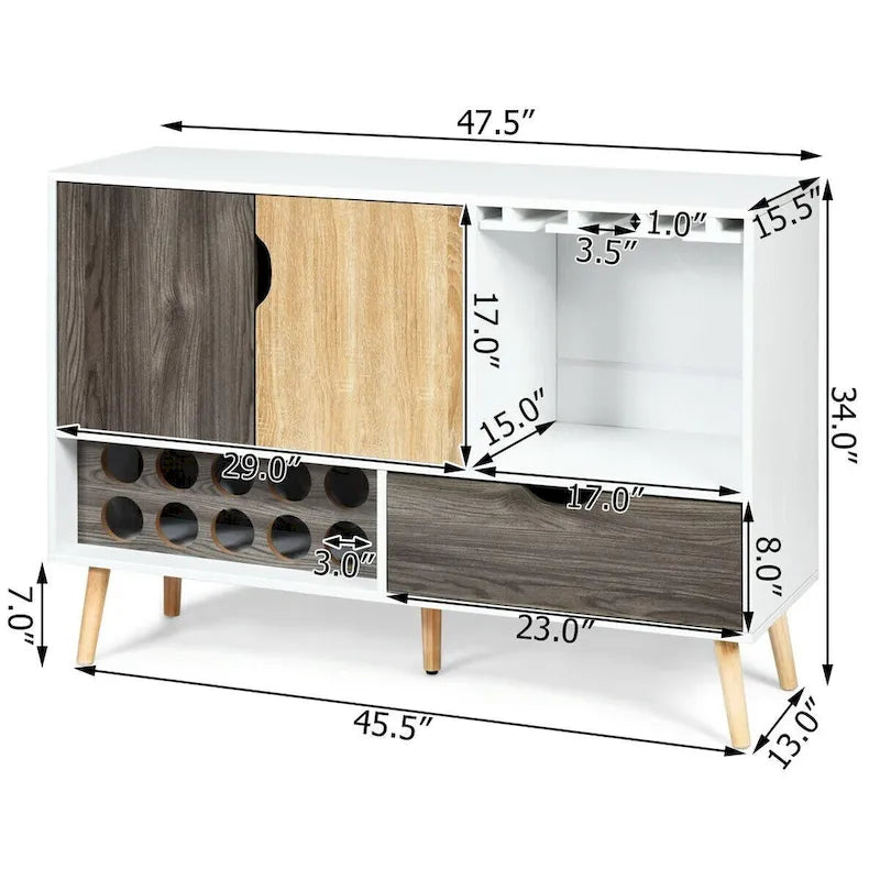 Credenza in legno portaoggetti di metà secolo