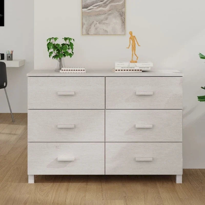 Credenza buffet e mobile consolle con contenitore in legno massello di pino