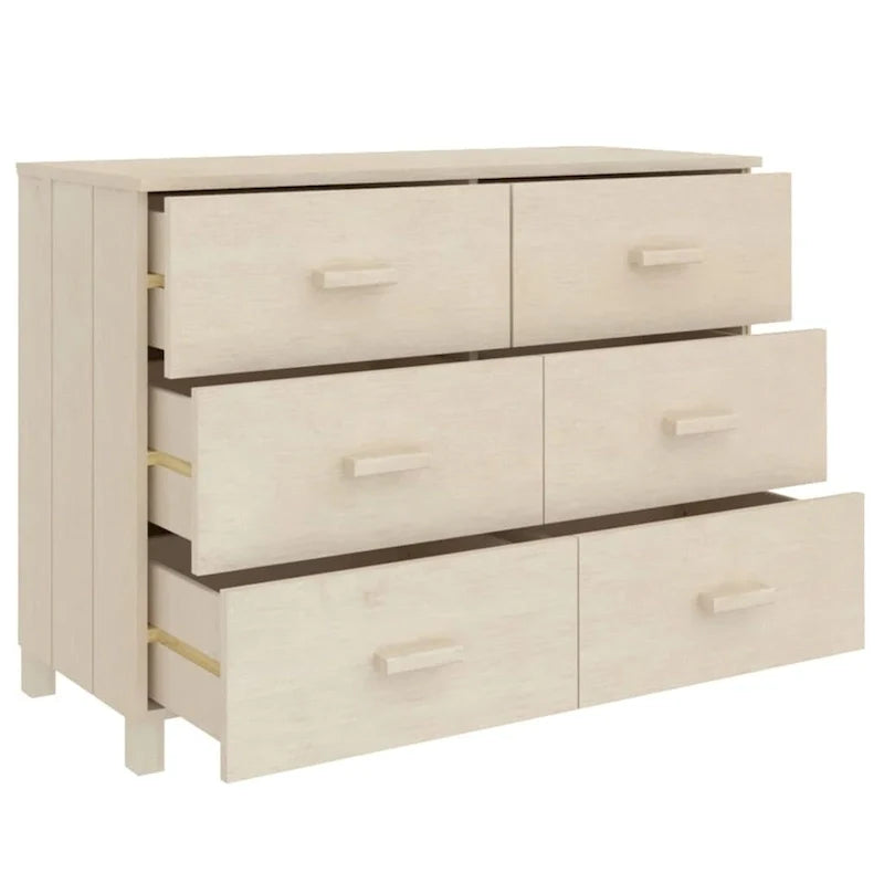 Credenza buffet e mobile consolle con contenitore in legno massello di pino