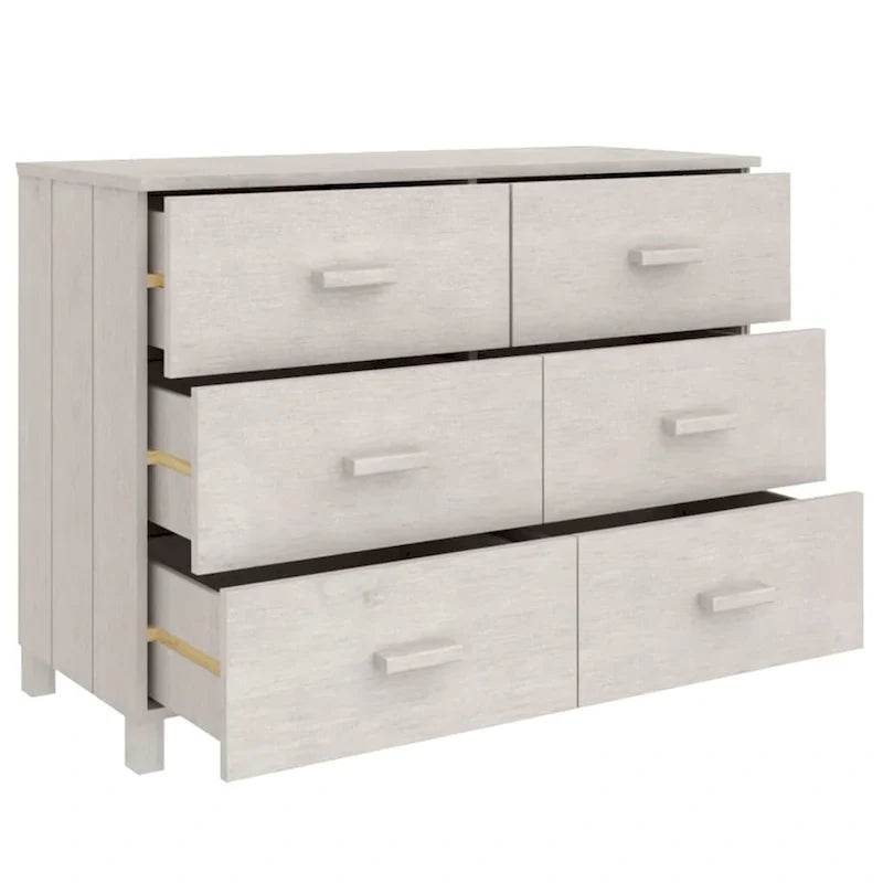 Credenza buffet e mobile consolle con contenitore in legno massello di pino