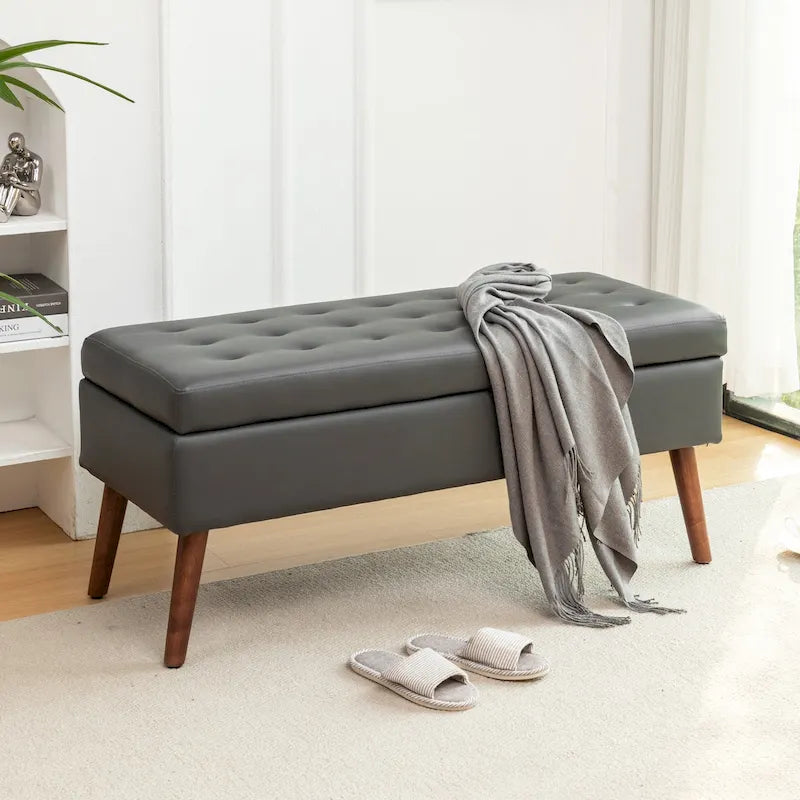 Panca contenitore per camera da letto, da posizionare ai piedi del letto o nell'ingresso, anche come pouf contenitore