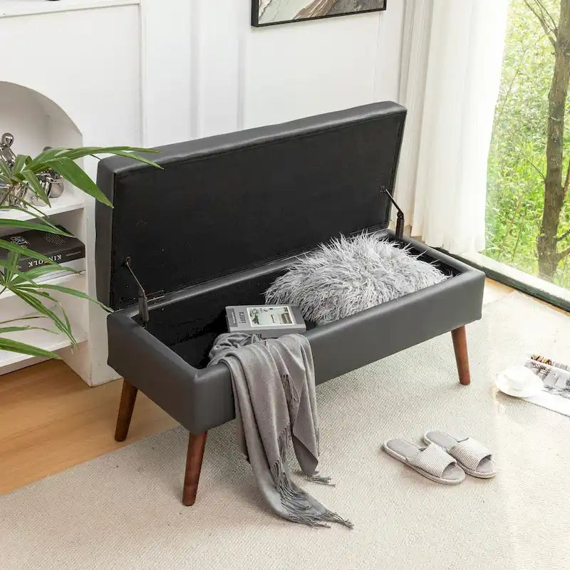 Panca contenitore per camera da letto, da posizionare ai piedi del letto o nell'ingresso, anche come pouf contenitore