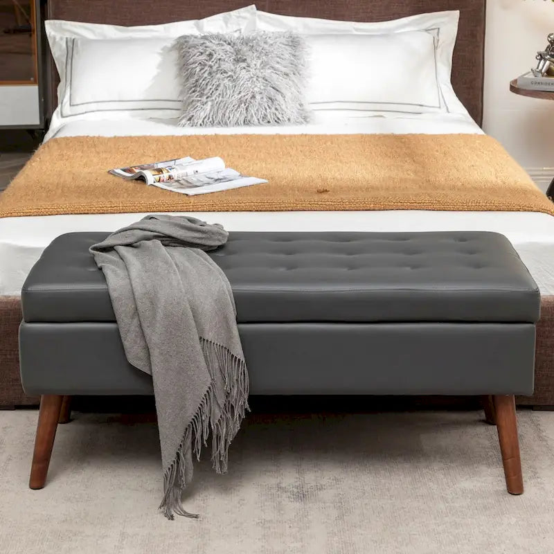 Panca contenitore per camera da letto, da posizionare ai piedi del letto o nell'ingresso, anche come pouf contenitore