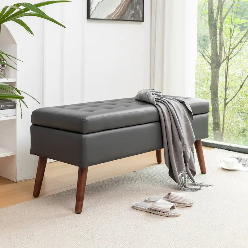 Panca contenitore per camera da letto, da posizionare ai piedi del letto o nell'ingresso, anche come pouf contenitore