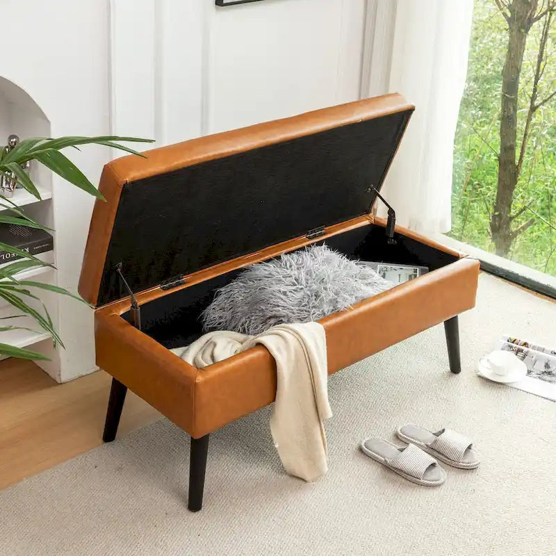 Panca contenitore per camera da letto, da posizionare ai piedi del letto o nell'ingresso, anche come pouf contenitore
