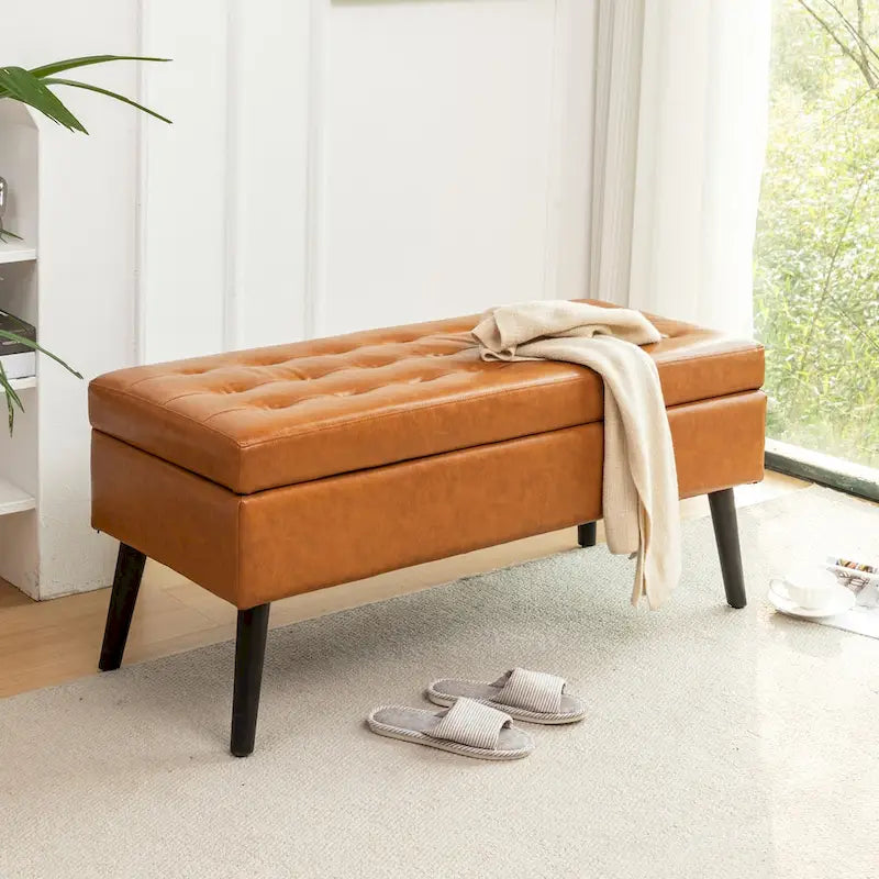 Panca contenitore per camera da letto, da posizionare ai piedi del letto o nell'ingresso, anche come pouf contenitore