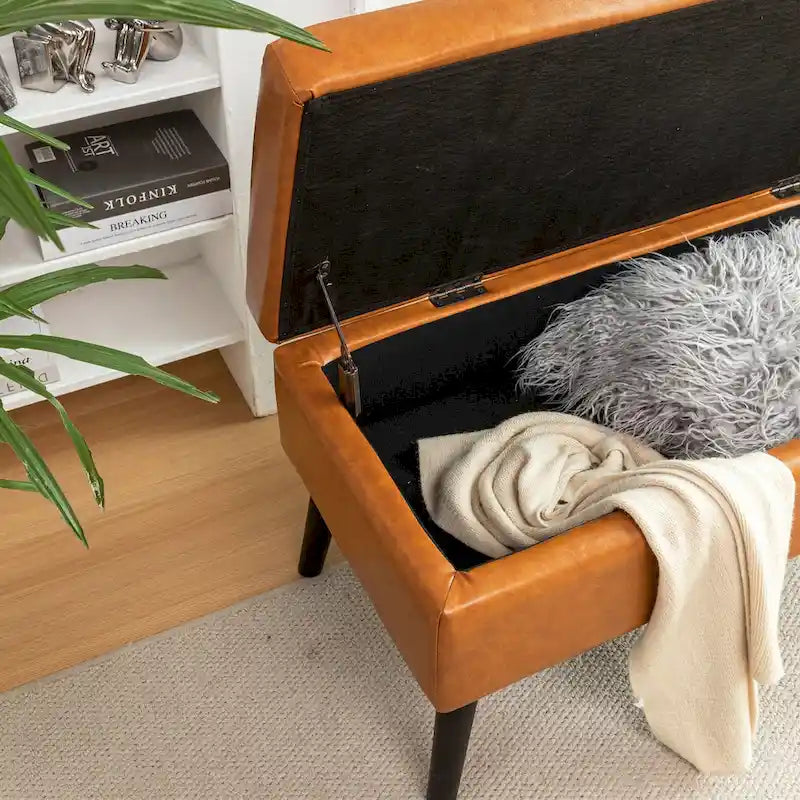 Panca contenitore per camera da letto, da posizionare ai piedi del letto o nell'ingresso, anche come pouf contenitore