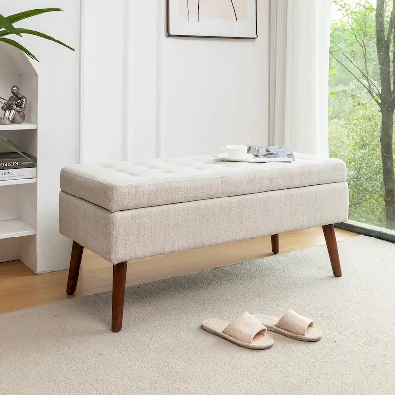 Panca contenitore per camera da letto, da posizionare ai piedi del letto o nell'ingresso, anche come pouf contenitore