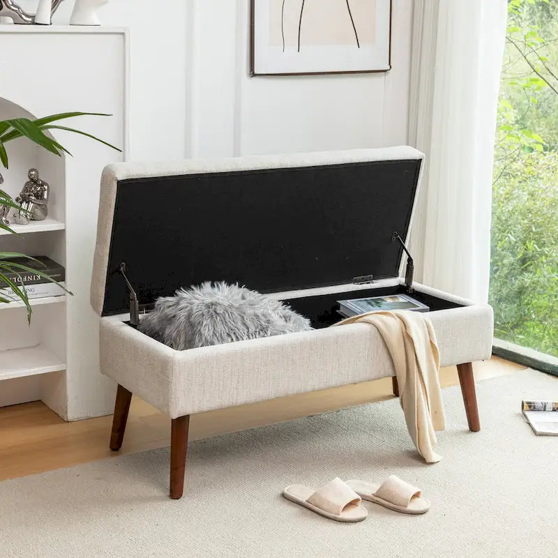 Panca contenitore per camera da letto, da posizionare ai piedi del letto o nell'ingresso, anche come pouf contenitore