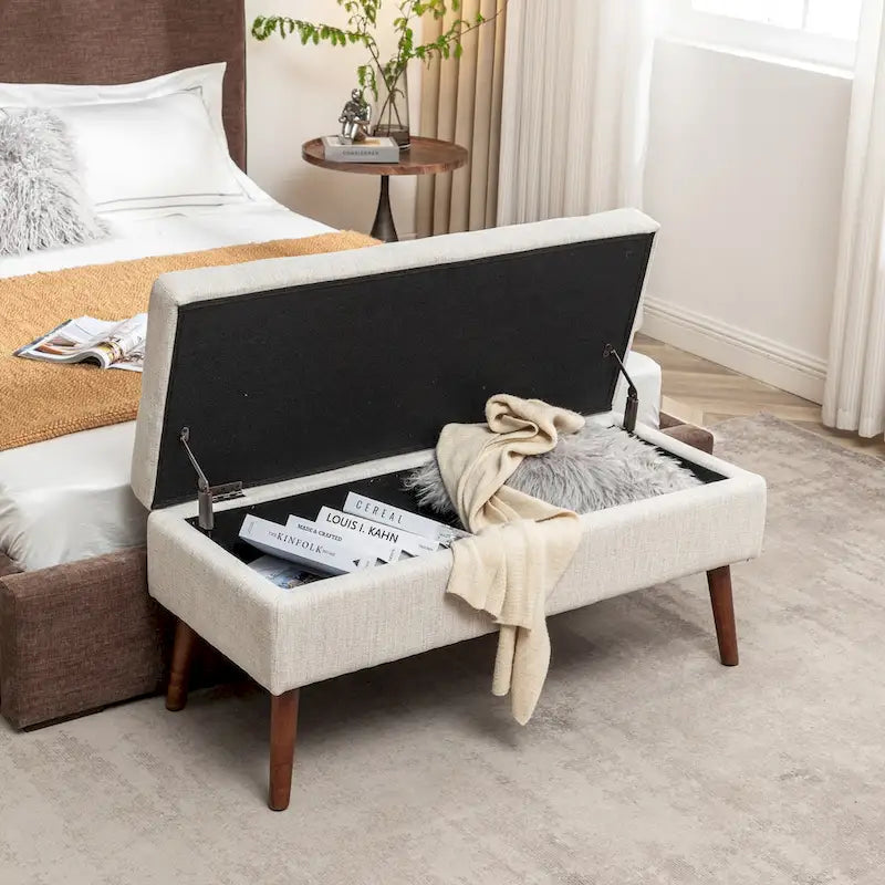 Panca contenitore per camera da letto, da posizionare ai piedi del letto o nell'ingresso, anche come pouf contenitore