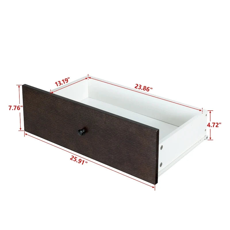 Cassettiera a 5 cassetti in legno stile metà secolo per la camera da letto