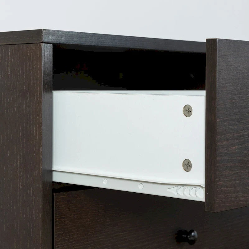 Cassettiera a 5 cassetti in legno stile metà secolo per la camera da letto