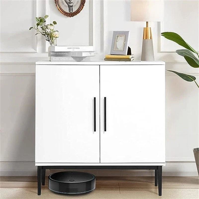 Rattan Storage Cabinet with 3 Drawers and 1 Door, Wood Accent Cabinet for Living Room