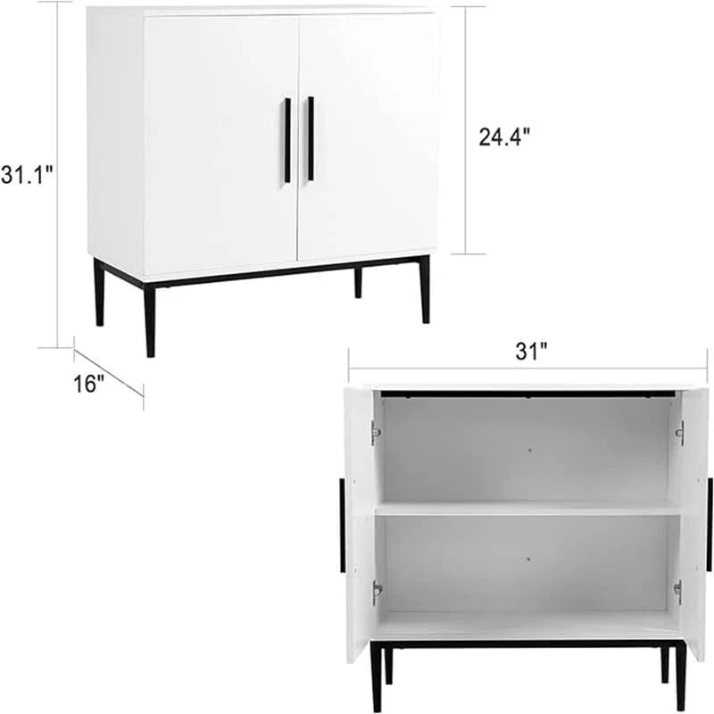 Rattan Storage Cabinet with 3 Drawers and 1 Door, Wood Accent Cabinet for Living Room