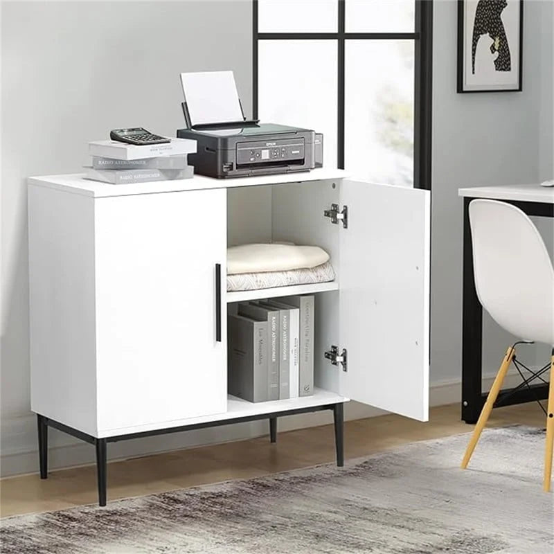 Rattan Storage Cabinet with 3 Drawers and 1 Door, Wood Accent Cabinet for Living Room