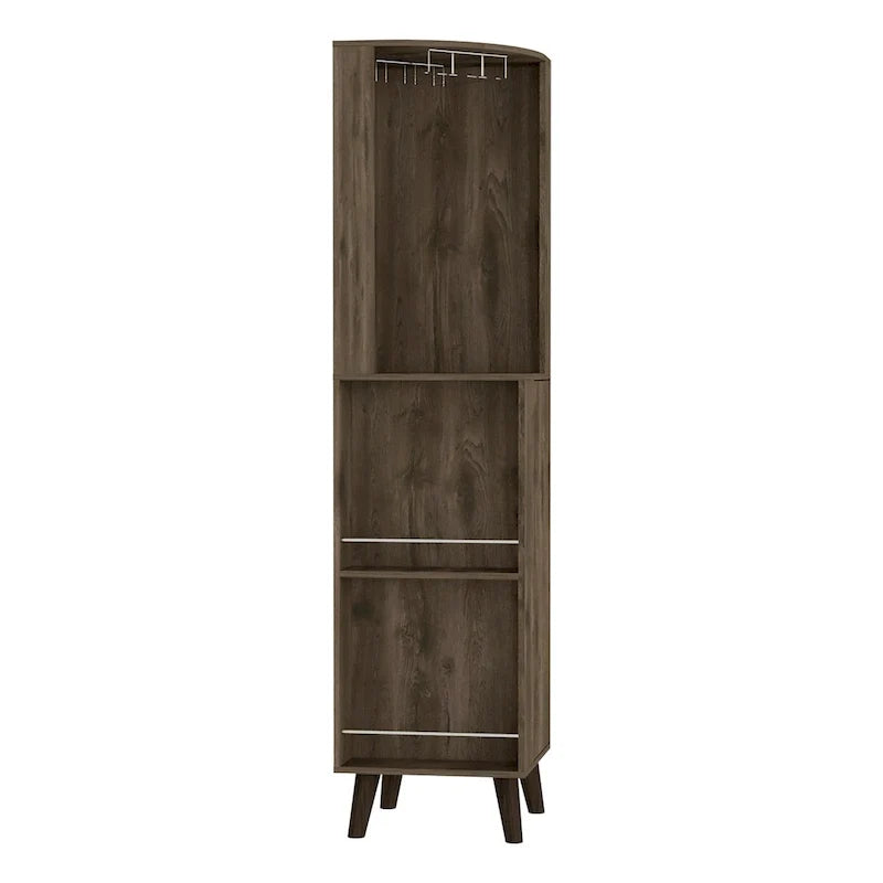 Mobile bar angolare per cucina, sala da pranzo, soggiorno, marrone scuro