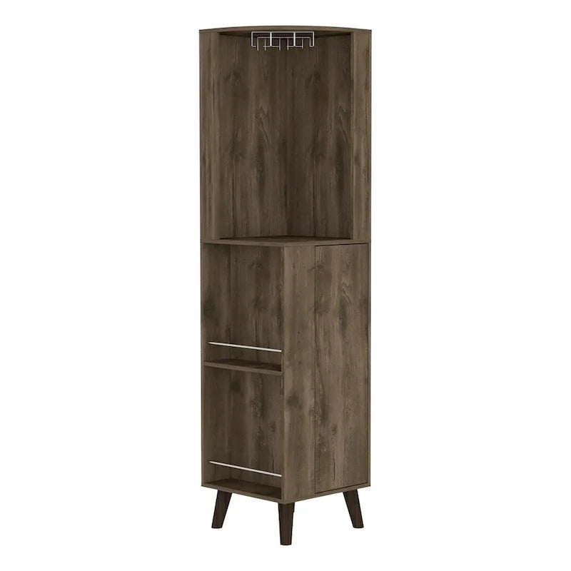 Mobile bar angolare per cucina, sala da pranzo, soggiorno, marrone scuro