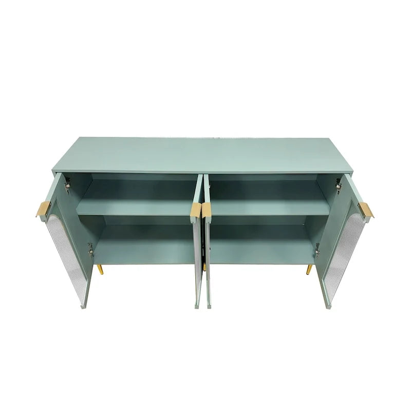 Wooden Cabinet with 4 Glass Doors Sideboard Buffet Server Cabinet