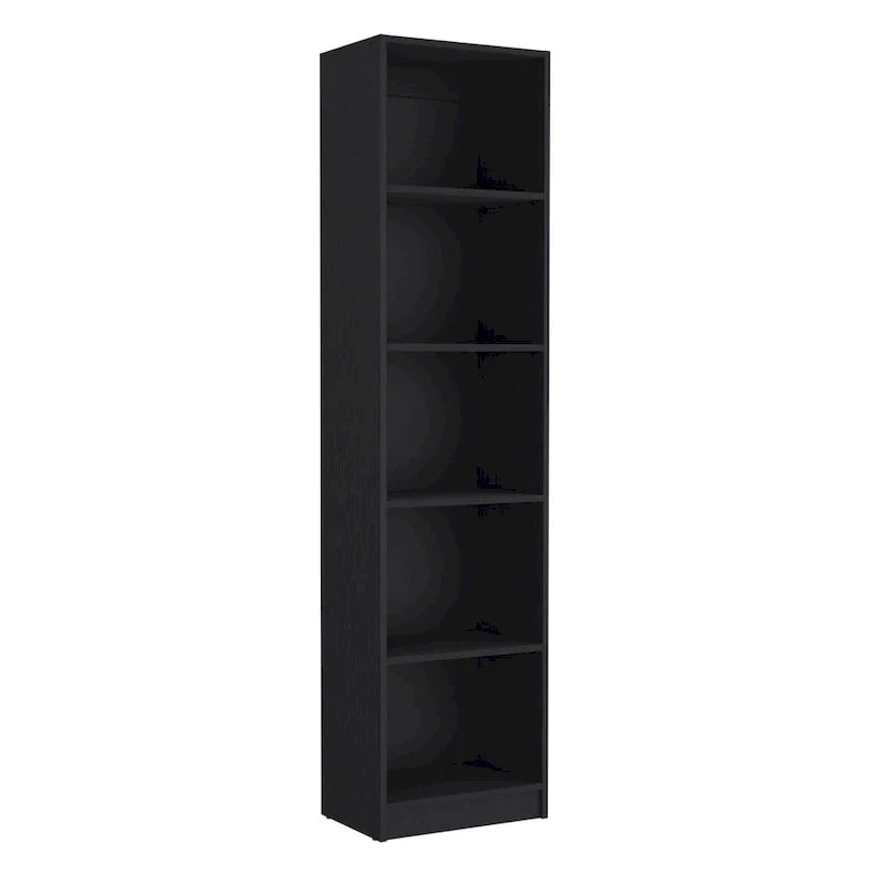 Libreria con ripiani a 5 livelli e design sottile - nera - ufficio