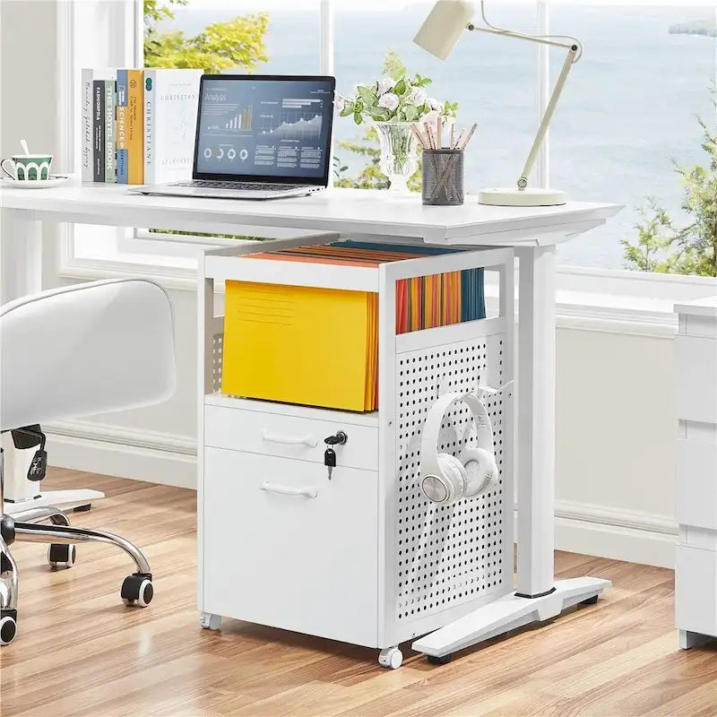 Office File Cabinet with Open Storage Shelf Mobile File Cart