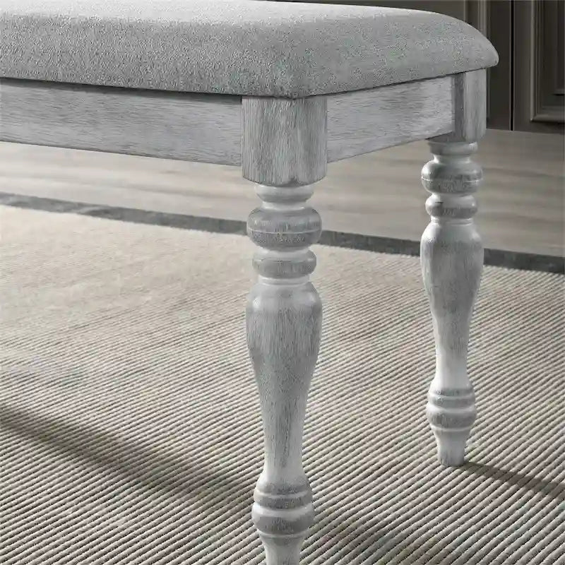 Panca da pranzo imbottita con gambe in legno
